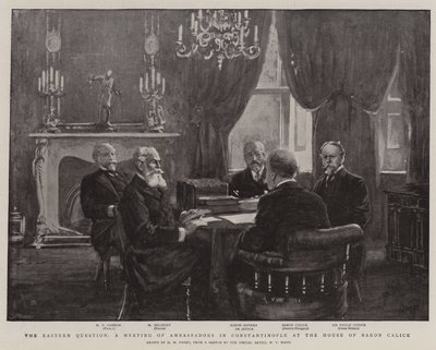 De Oosterse Kwestie, een Bijeenkomst van Ambassadeurs in Constantinopel bij het Huis van Baron Calice door Henry Marriott Paget